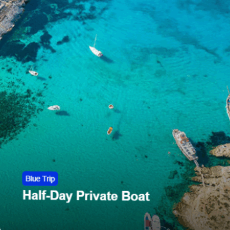 #2 - Half-Day Private Boat - Malta Private Boat Charter Blue Lagoon Comino & Gozo
